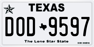 TX license plate DOD9597