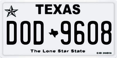 TX license plate DOD9608