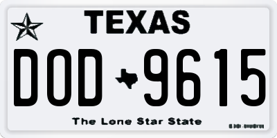 TX license plate DOD9615