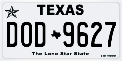 TX license plate DOD9627
