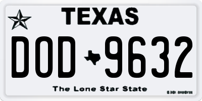 TX license plate DOD9632