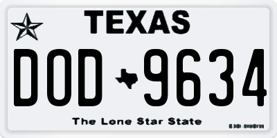 TX license plate DOD9634