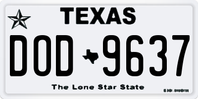 TX license plate DOD9637