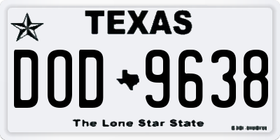 TX license plate DOD9638