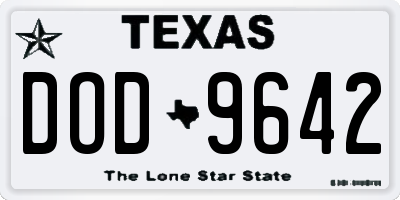 TX license plate DOD9642