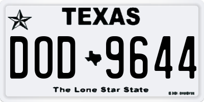TX license plate DOD9644