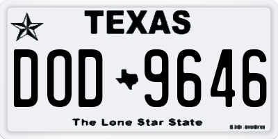 TX license plate DOD9646