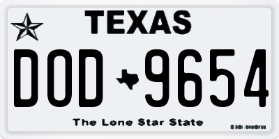 TX license plate DOD9654
