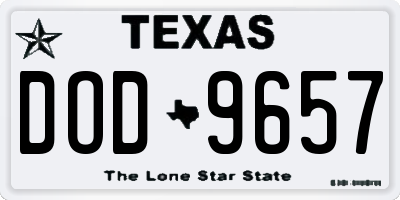 TX license plate DOD9657