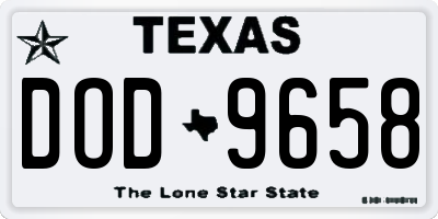 TX license plate DOD9658