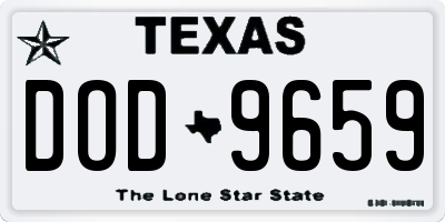 TX license plate DOD9659