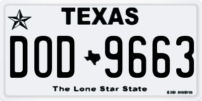 TX license plate DOD9663