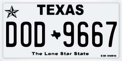 TX license plate DOD9667