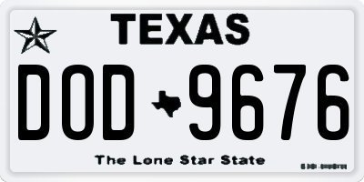 TX license plate DOD9676