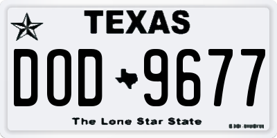 TX license plate DOD9677