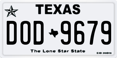 TX license plate DOD9679
