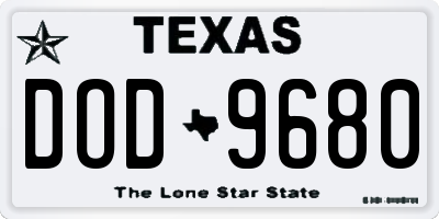TX license plate DOD9680