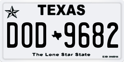 TX license plate DOD9682