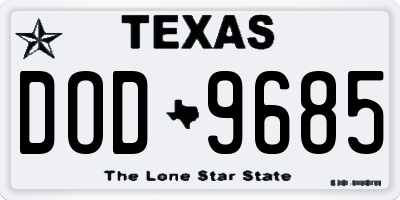 TX license plate DOD9685