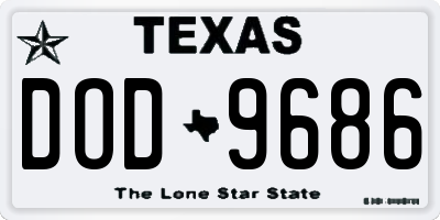 TX license plate DOD9686