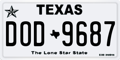 TX license plate DOD9687