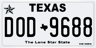 TX license plate DOD9688