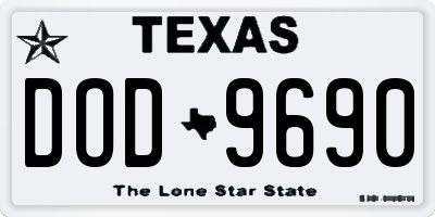 TX license plate DOD9690