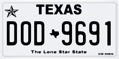 TX license plate DOD9691