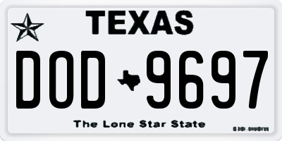 TX license plate DOD9697