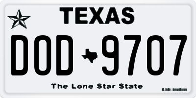 TX license plate DOD9707