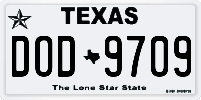 TX license plate DOD9709