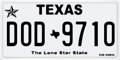 TX license plate DOD9710