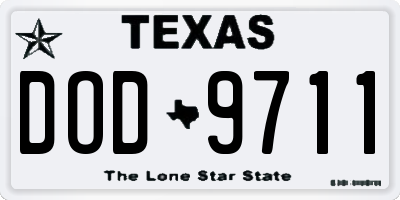 TX license plate DOD9711