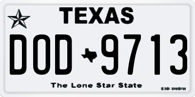 TX license plate DOD9713