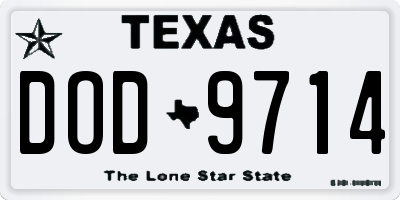 TX license plate DOD9714