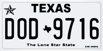 TX license plate DOD9716