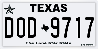 TX license plate DOD9717