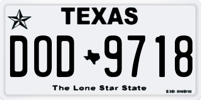 TX license plate DOD9718
