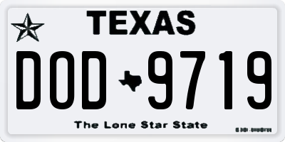 TX license plate DOD9719