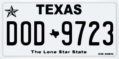 TX license plate DOD9723