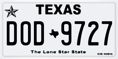 TX license plate DOD9727