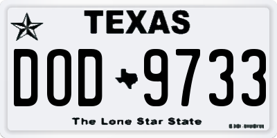 TX license plate DOD9733