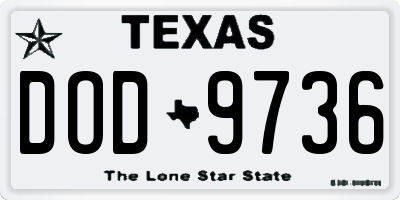 TX license plate DOD9736