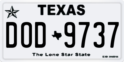 TX license plate DOD9737
