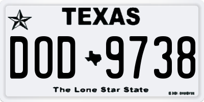 TX license plate DOD9738