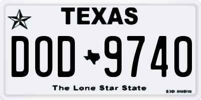 TX license plate DOD9740