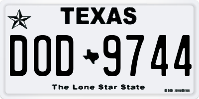 TX license plate DOD9744