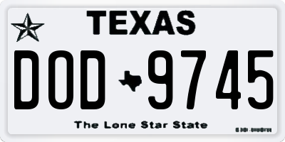 TX license plate DOD9745