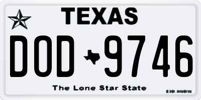 TX license plate DOD9746
