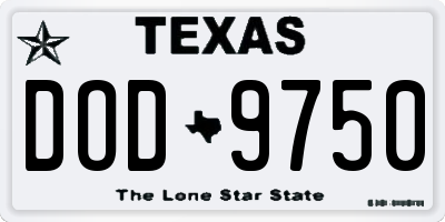 TX license plate DOD9750